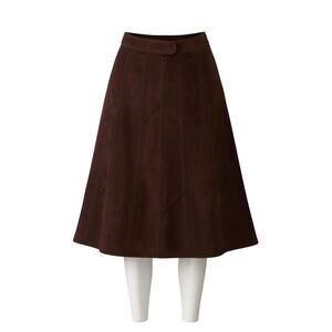 Vintage Genuine Suede A-Line Skirt – Brown – Size 7 (Approx Small/Medium)